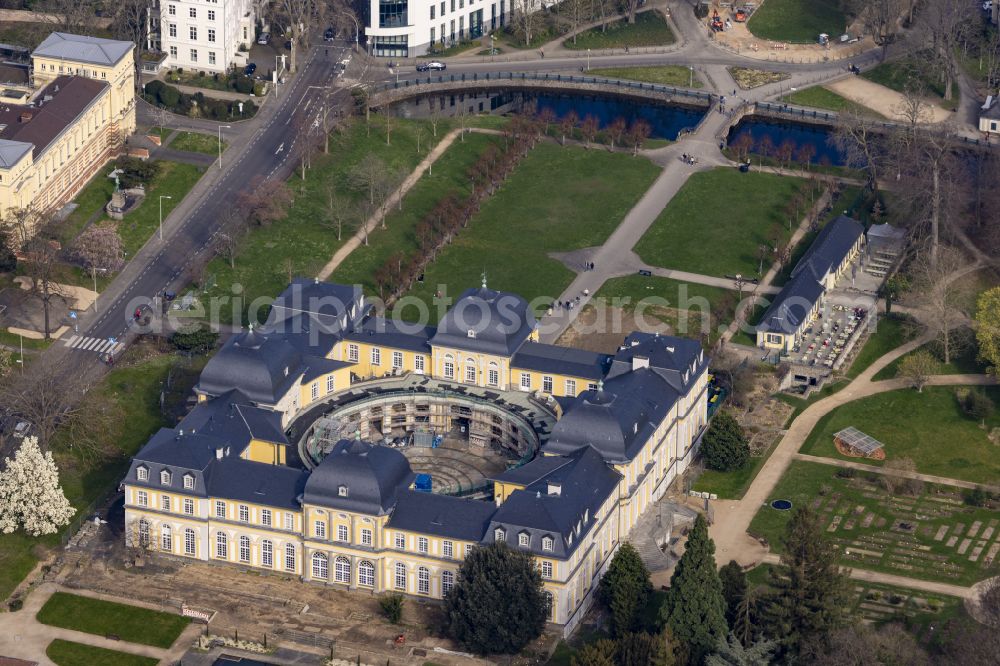 Aerial image Bonn - Construction site with reconstruction works at the Palais des Poppelsdorfer Schloss in the district Poppelsdorf in Bonn in the state North Rhine-Westphalia, Germany