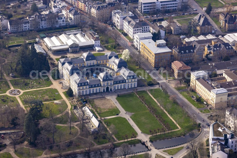 Aerial photograph Bonn - Construction site with reconstruction works at the Palais des Poppelsdorfer Schloss in the district Poppelsdorf in Bonn in the state North Rhine-Westphalia, Germany