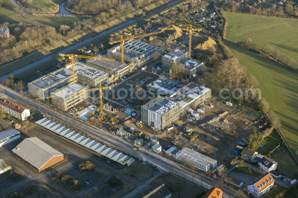 Hamm from above - Construction of shells for the university Hamm-Lippstadt in Hamm in North Rhine-Westphalia