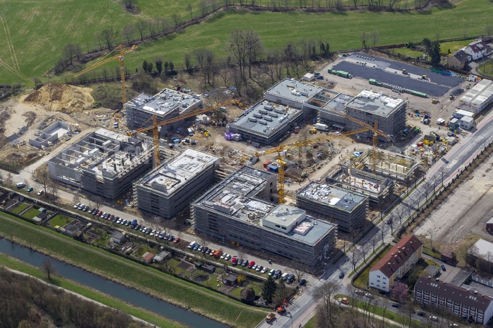 Aerial image Hamm - Construction of shells for the university Hamm-Lippstadt in Hamm in North Rhine-Westphalia