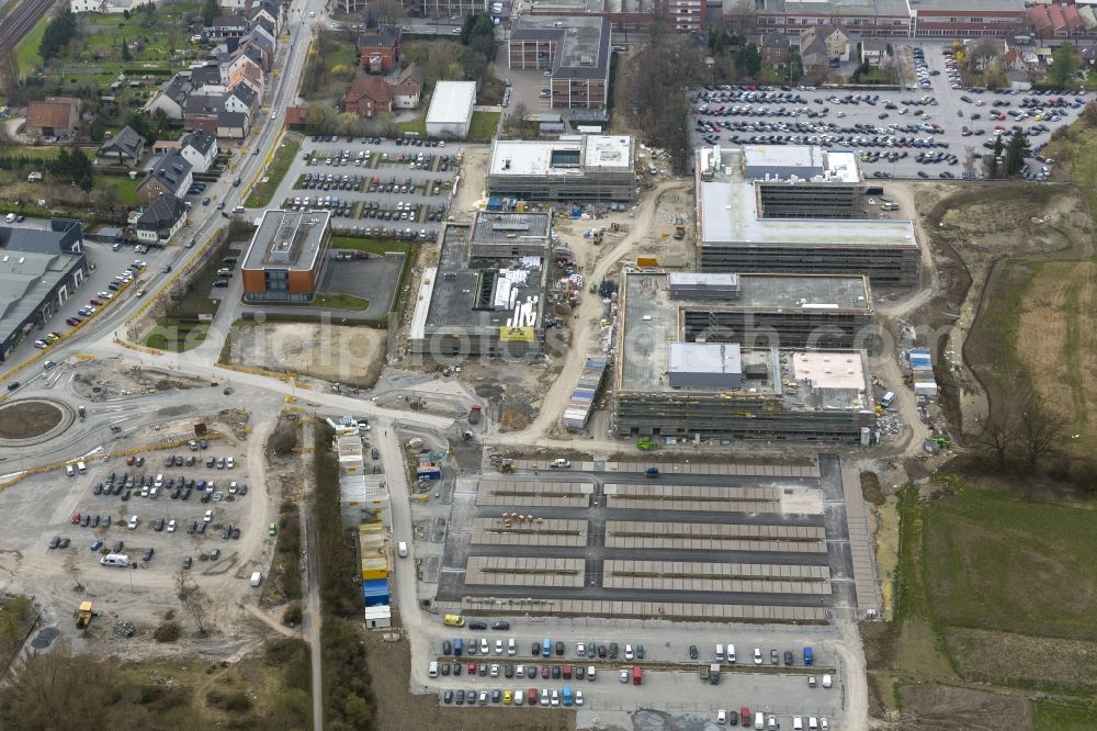 Aerial photograph Hamm - Construction of shells for the university Hamm-Lippstadt in Hamm in North Rhine-Westphalia