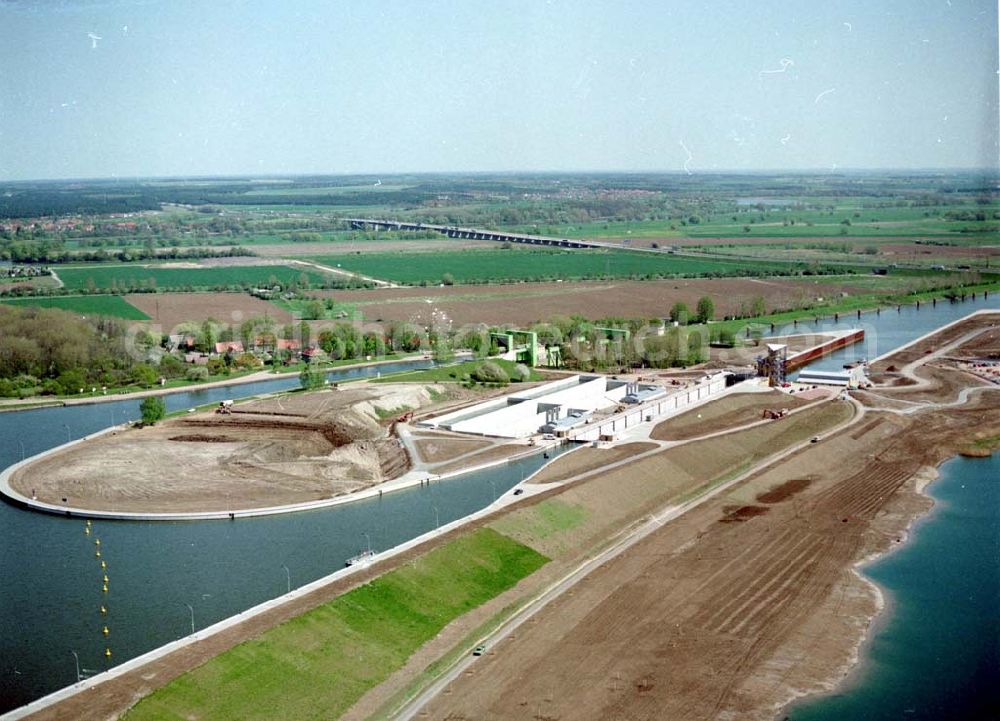 Rothensee from the bird's eye view: Baustelle Schleuse Rothensee