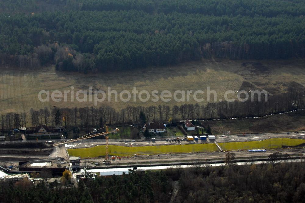 Aerial photograph Wusterwitz - Blick auf die Baustelle vom Neubau der 2. Schleuse Wusterwitz. Ein Projekt des WSV: Wasserstraßen-Neubauamt Magdeburg, 39106 Magdeburg, Tel. +49(0)391 535-0, email: wna-magdeburg@wsv.bund.de