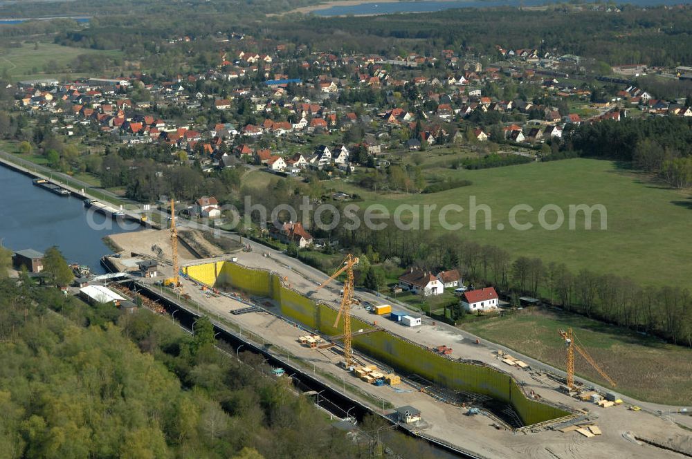 Wusterwitz from above - Blick auf die Erweiterungsbaustelle der Schleuse Wusterwitz. Ein Projekt des WSV: Wasserstraßen-Neubauamt Magdeburg, View of the construction site of the expansion lock Wusterwitz.