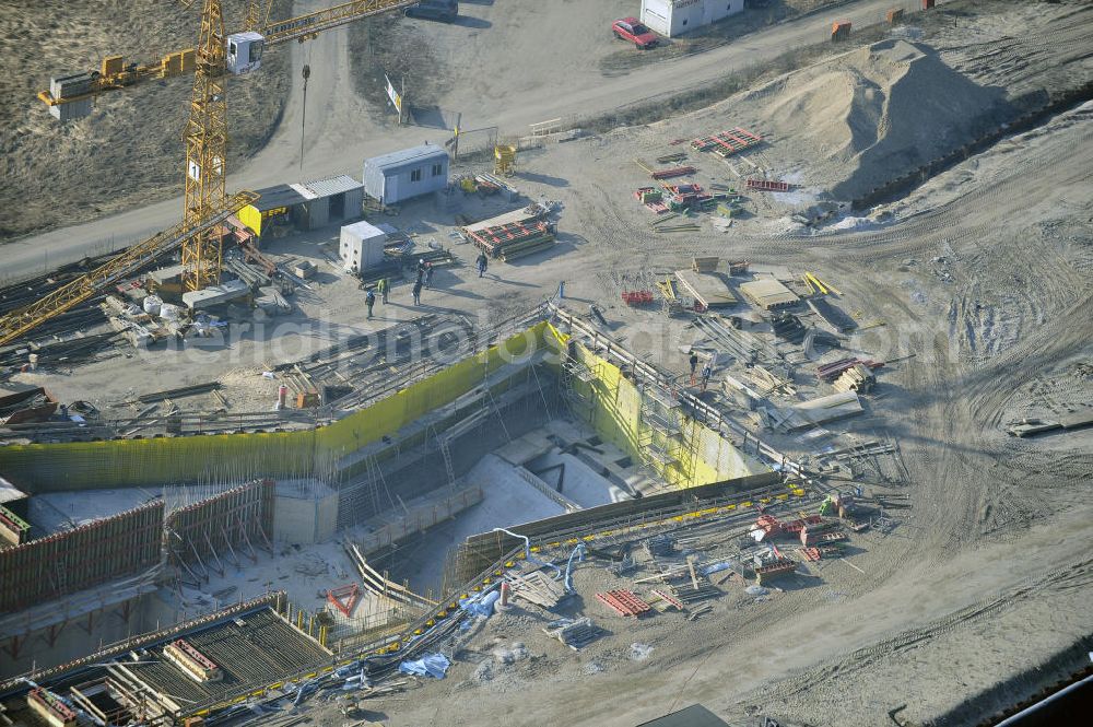 Wusterwitz from above - Blick auf die Erweiterungsbaustelle der Schleuse Wusterwitz. Ein Projekt des WSV: Wasserstraßen-Neubauamt Magdeburg, View of the construction site of the expansion lock Wusterwitz.