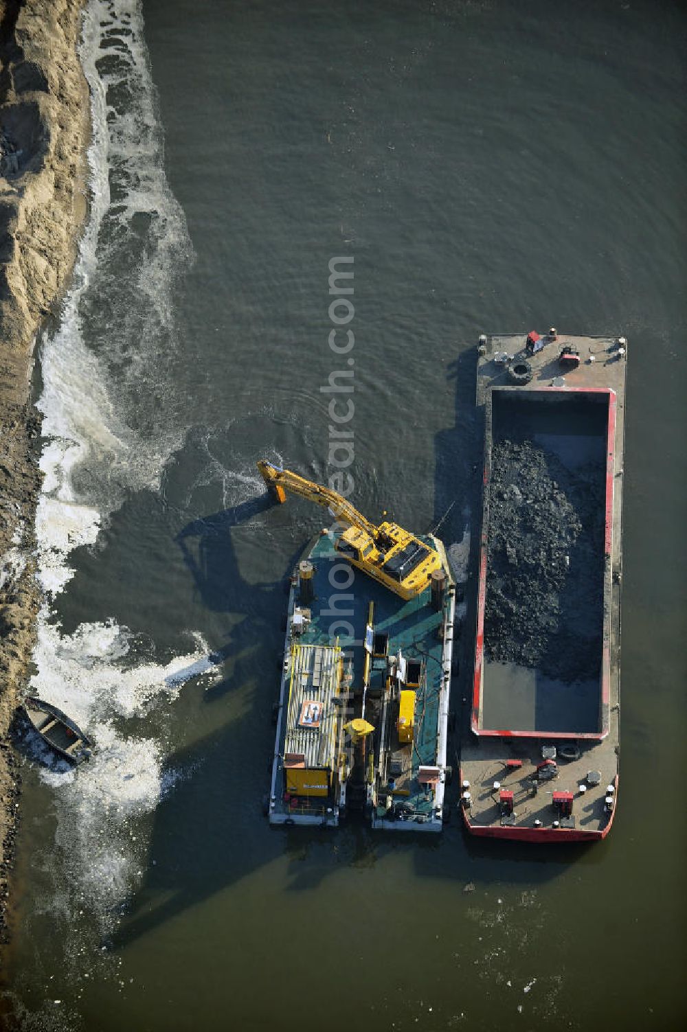 Wusterwitz from above - Blick auf die Erweiterungsbaustelle der Schleuse Wusterwitz. Ein Projekt des WSV: Wasserstraßen-Neubauamt Magdeburg, View of the construction site of the expansion lock Wusterwitz.