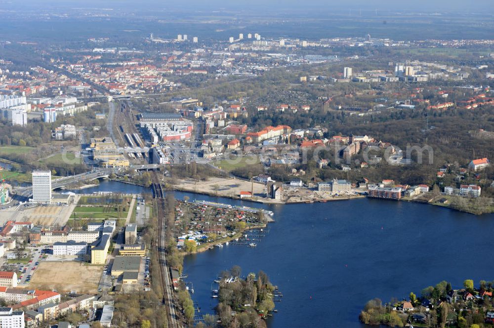 Aerial photograph Potsdam - Propertys at the Brauhausberg, so-called Warehouse district between the river Havel and the street Leipziger Strasse