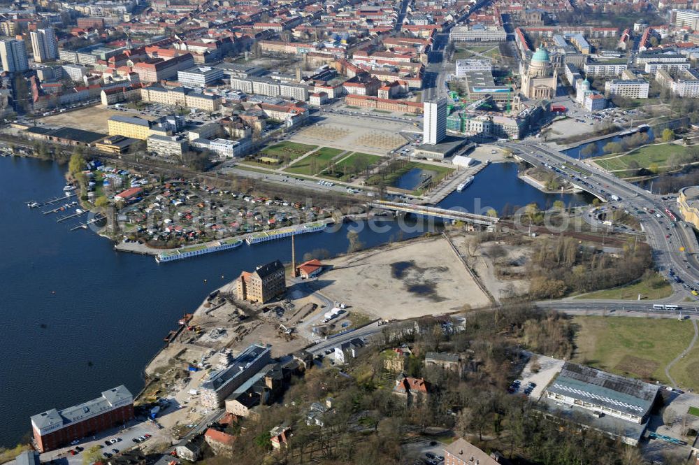 Aerial photograph Potsdam - Propertys at the Brauhausberg, so-called Warehouse district between the river Havel and the street Leipziger Strasse