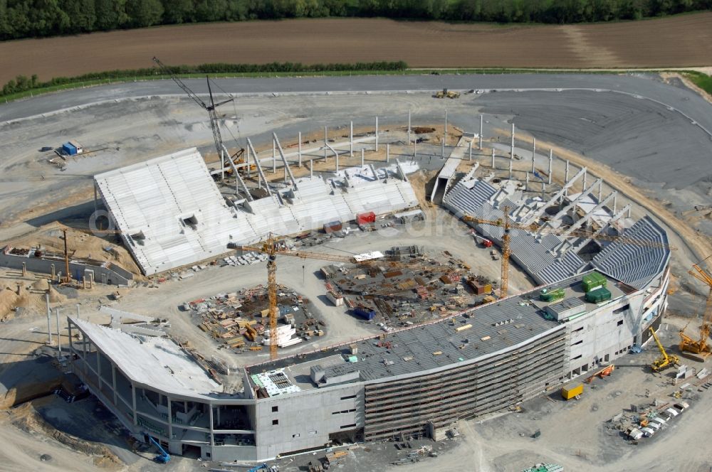 Aerial photograph Sinsheim - Construction site of Sports facility grounds of the Arena stadium WIRSOL Rhein-Neckar-Arena an der Dietmar-Hopp-Strasse in Sinsheim in the state Baden-Wuerttemberg