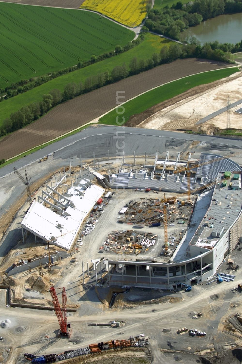 Aerial image Sinsheim - Construction site of Sports facility grounds of the Arena stadium WIRSOL Rhein-Neckar-Arena an der Dietmar-Hopp-Strasse in Sinsheim in the state Baden-Wuerttemberg