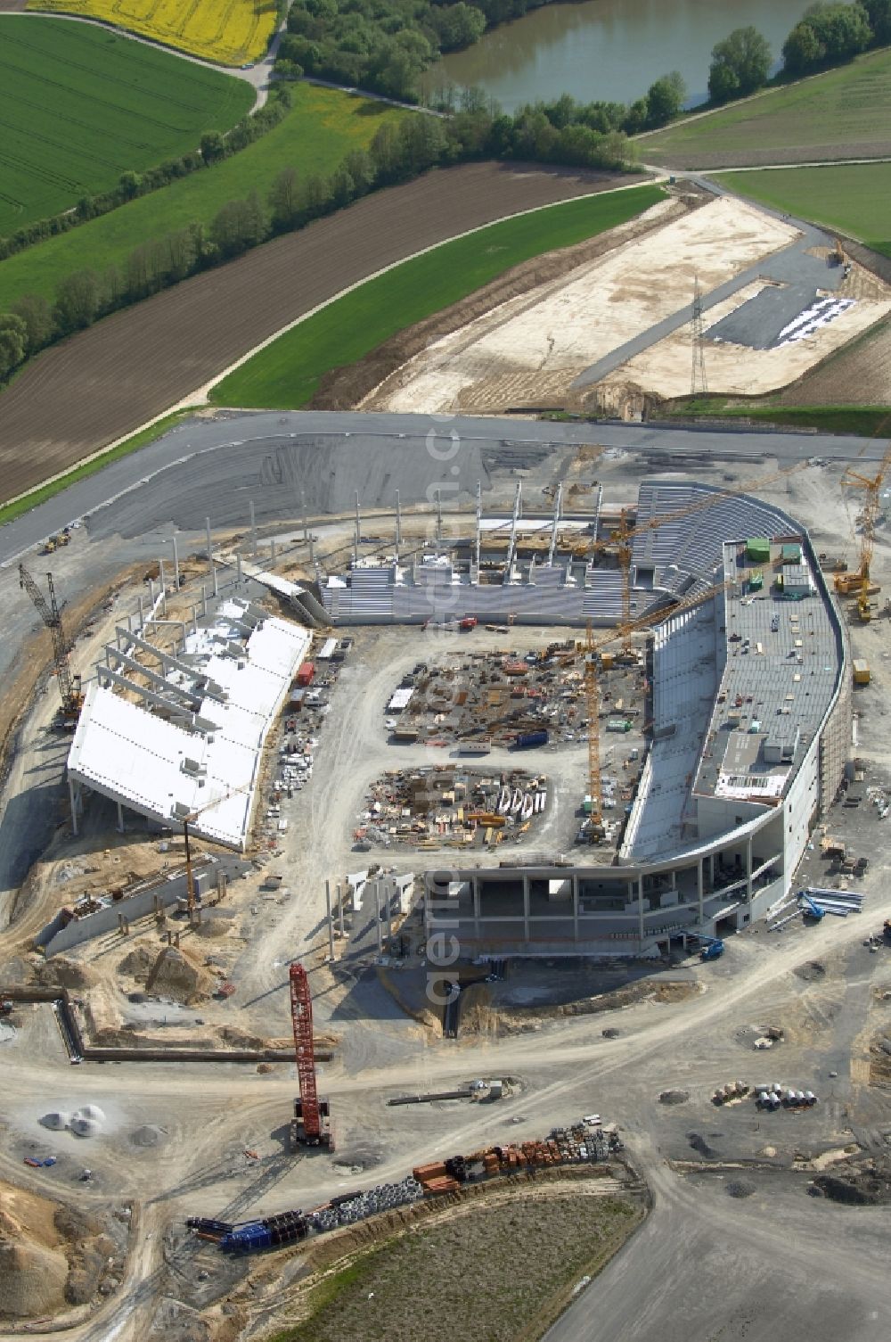 Aerial photograph Sinsheim - Construction site of Sports facility grounds of the Arena stadium WIRSOL Rhein-Neckar-Arena an der Dietmar-Hopp-Strasse in Sinsheim in the state Baden-Wuerttemberg