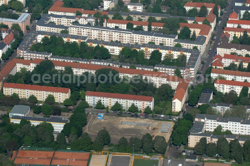 Aerial image Berlin - Blick auf die Baufläche des neuen Stadtquartier „Stadtgärten Friedrichsfelde“ in Berlin-Lichtenberg. Views of the city built the new headquarters' city gardens Friedrichsfelde in Berlin-Lichtenberg.