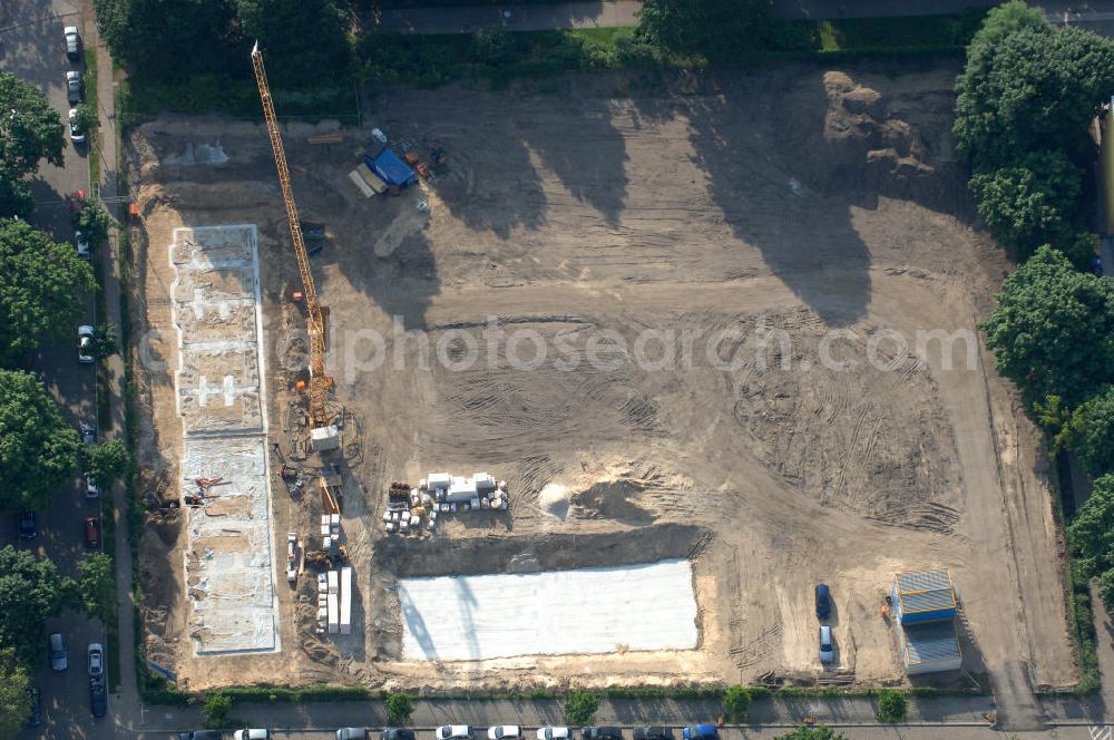 Aerial image Berlin - Blick auf die Baufläche des neuen Stadtquartier „Stadtgärten Friedrichsfelde“ in Berlin-Lichtenberg. Views of the city built the new headquarters' city gardens Friedrichsfelde in Berlin-Lichtenberg.