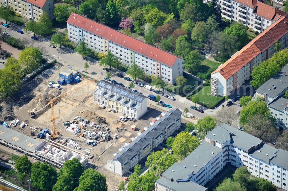 Aerial image Berlin-Lichtenberg - Blick auf die Baufläche des neuen Stadtquartier „Stadtgärten Friedrichsfelde“ in Berlin-Lichtenberg. Views of the city built the new headquarters' city gardens Friedrichsfelde in Berlin-Lichtenberg.