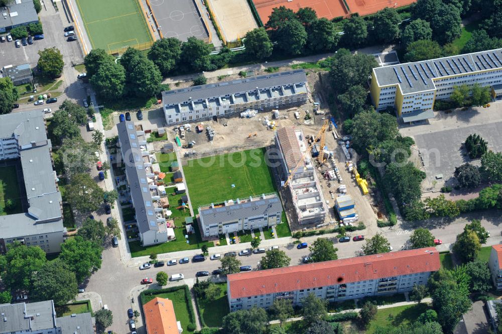 Berlin Lichtenberg from the bird's eye view: Blick auf die Baufläche des neuen Stadtquartier „Stadtgärten Friedrichsfelde“ in Berlin-Lichtenberg. Views of the city built the new headquarters' city gardens Friedrichsfelde in Berlin-Lichtenberg.