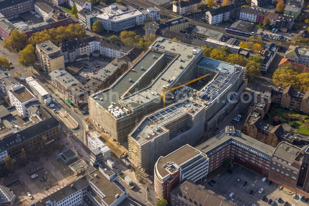 Bochum from above - Construction site for the multi-family residential building Stadtquartier on Viktoriastrasse in the district Innenstadt in Bochum at Ruhrgebiet in the state North Rhine-Westphalia, Germany