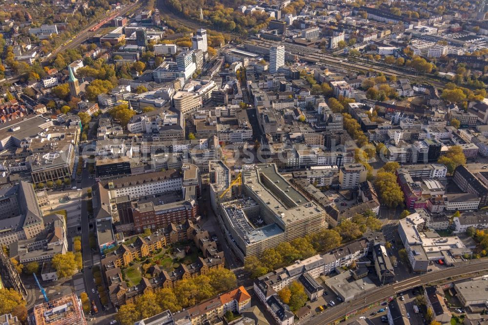 Aerial image Bochum - Construction site for the multi-family residential building Stadtquartier on Viktoriastrasse in the district Innenstadt in Bochum at Ruhrgebiet in the state North Rhine-Westphalia, Germany