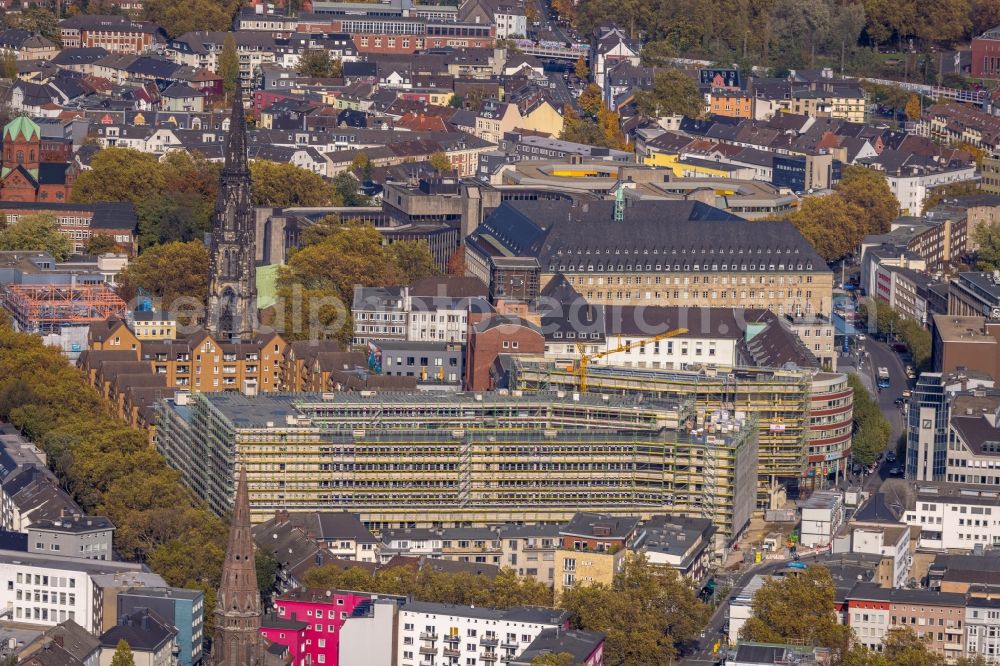 Bochum from above - Construction site for the multi-family residential building Stadtquartier on Viktoriastrasse in the district Innenstadt in Bochum at Ruhrgebiet in the state North Rhine-Westphalia, Germany