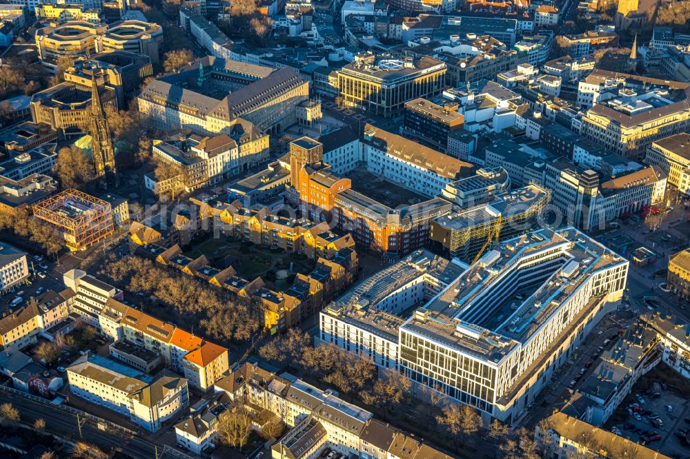 Bochum from the bird's eye view: Construction site for the multi-family residential building Stadtquartier on Viktoriastrasse in the district Innenstadt in Bochum at Ruhrgebiet in the state North Rhine-Westphalia, Germany