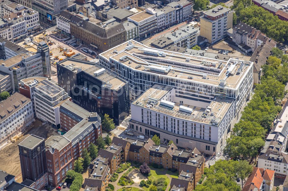 Aerial photograph Bochum - Construction site for the multi-family residential building Stadtquartier on Viktoriastrasse in the district Innenstadt in Bochum at Ruhrgebiet in the state North Rhine-Westphalia, Germany