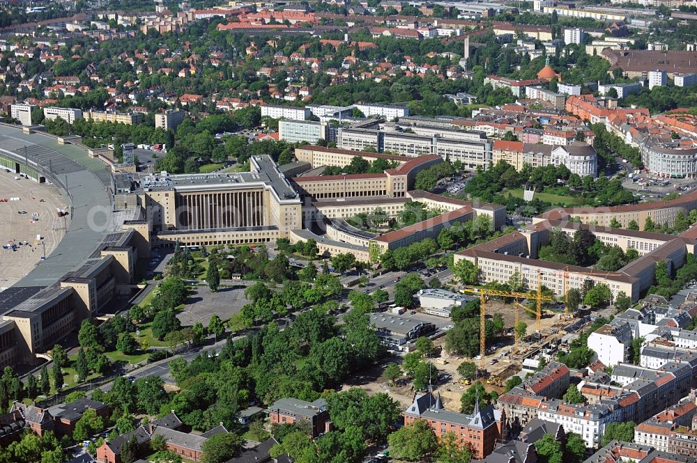 Berlin from above - View of the construction site of the urban district Friesenstraße in Berlin / Kreuzberg between Columbiadamm and Friesen St