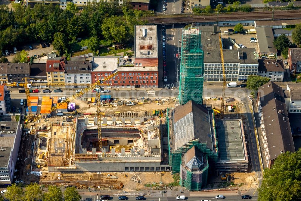 Aerial photograph Bochum - Construction of St.Marienkirche and site of the Bochum Symphony in Bochum in North Rhine-Westphalia