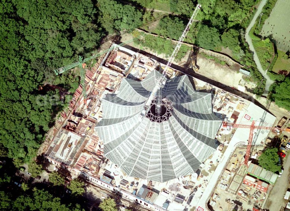 Aerial image Berlin - Kreuzberg - Baustelle des Tempodroms an Anhalter Bahnhof in Berlin - Kreuzberg.