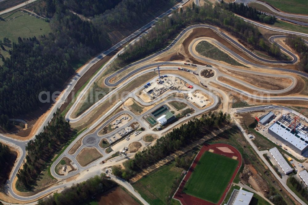 Immendingen from the bird's eye view: Test track and practice area for training in the driving safety center of Daimler AG Pruef- and Technologiezentrum Am Talmannsberg in Immendingen in the state Baden-Wuerttemberg, Germany