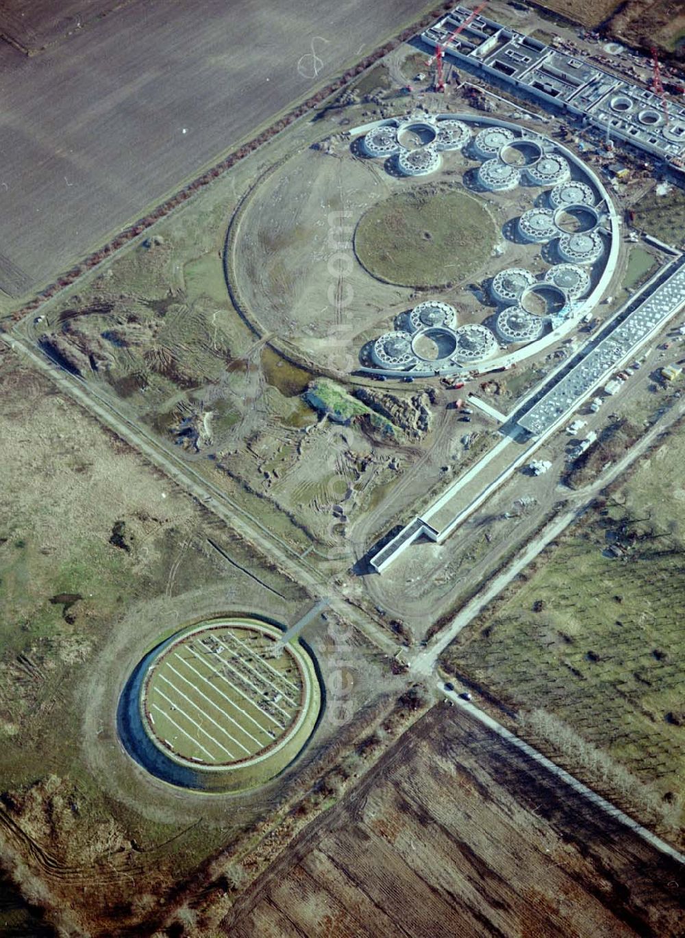 Aerial image Berlin - Hohenschönhausen - Baustelle des Tierheimes Falkenberg an der Dorfstraße / Ahrensfelder Chaussee in Falkenberg (Berlin - Hohenschönhausen).