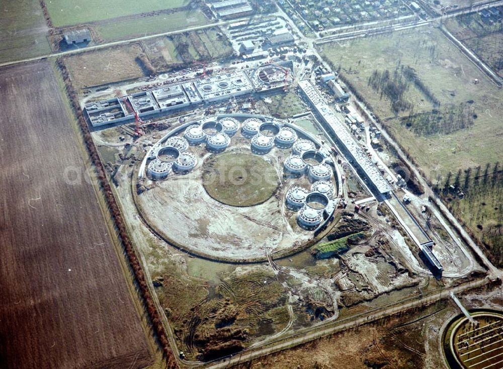 Berlin - Hohenschönhausen from above - Baustelle des Tierheimes Falkenberg an der Dorfstraße / Ahrensfelder Chaussee in Falkenberg (Berlin - Hohenschönhausen).