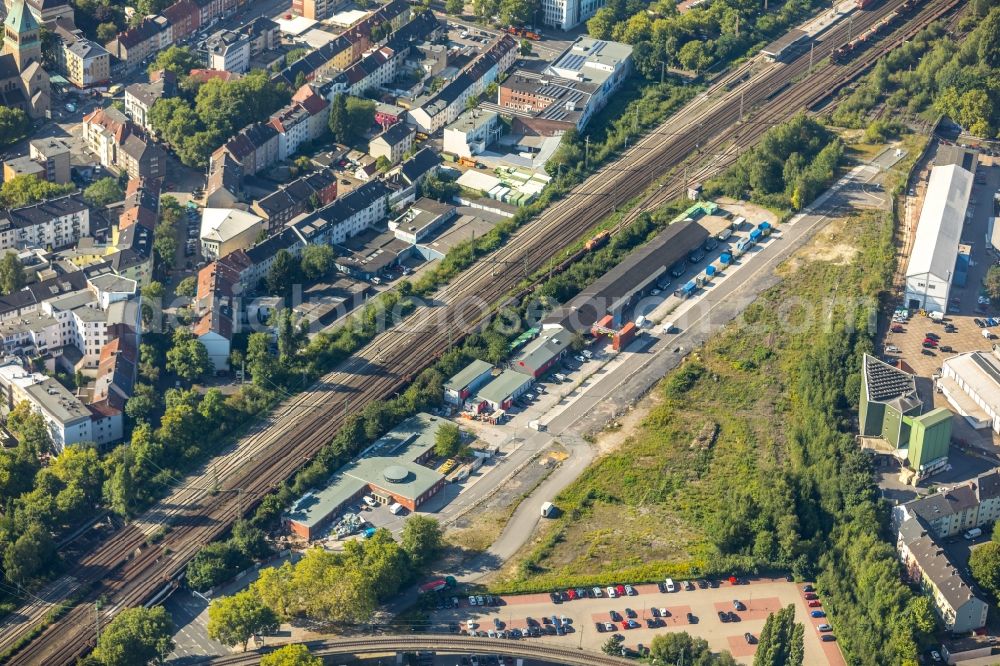 Aerial image Bochum - Building site of the indoor arena Rotunde a?? Alter Bochumer Central Station on Konrad-Adenauer-Platz in Bochum in the state North Rhine-Westphalia, Germany