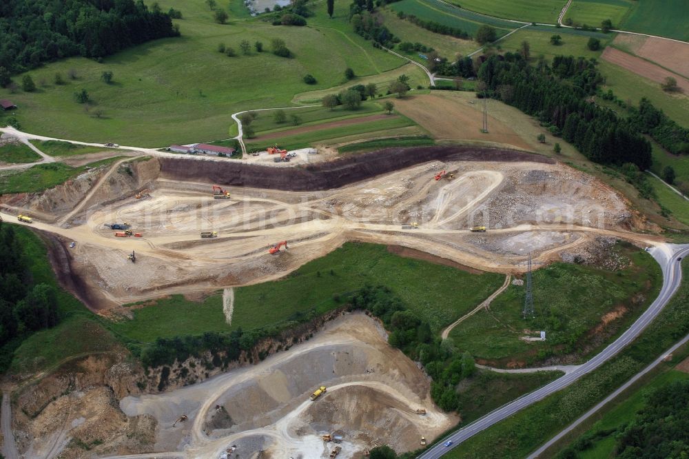 Aerial image Rheinfelden (Baden) - Construction to extend and continue the motorway A 98 in Rheinfelden (Baden) in the state Baden-Wuerttemberg