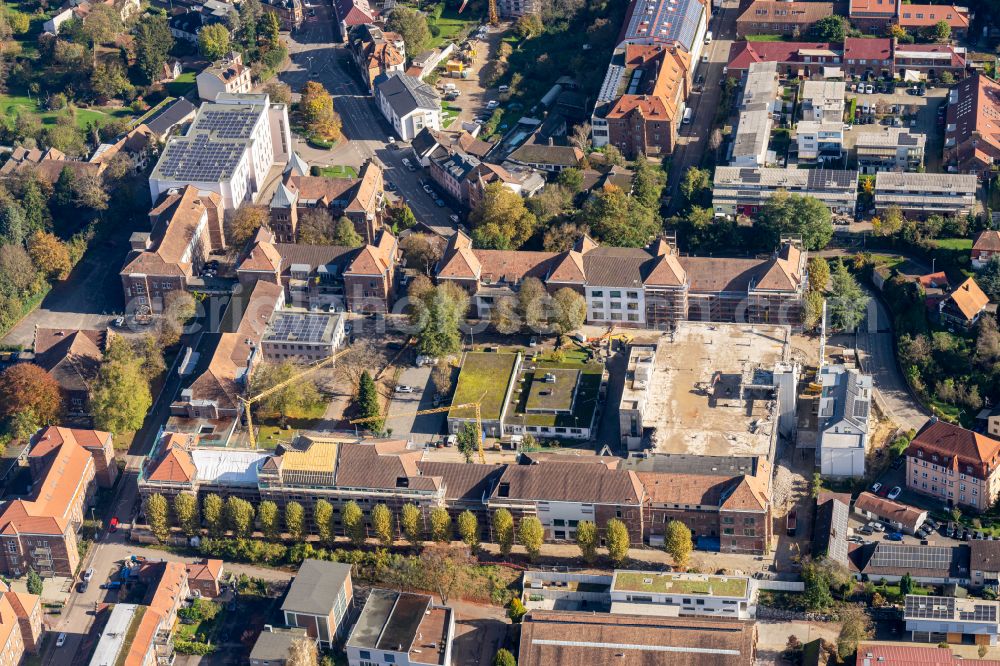 Aerial image Lahr/Schwarzwald - Administrative building of the industrial area of ehemaligen Zigaretten Firma Rothaendle in Lahr/Schwarzwald in the state Baden-Wurttemberg, Germany