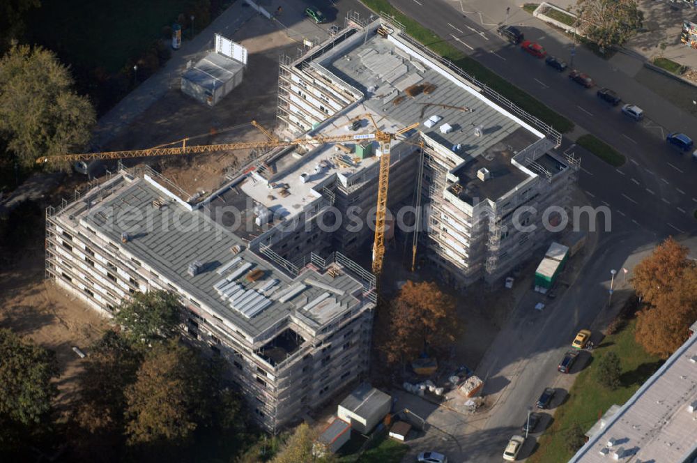 Aerial image Magdeburg - Baustelle Vitanas Senioren Centrum Elbblick inder Jakobstrasse in Magdeburg. Die Fertigstellung ist für den Frühsommer 2008 bestimmt. Adresse: Jakobstraße 20, 39104 Magdeburg, Kontakt: Vitanas GmbH & Co. KGaA, Aroser Allee 68, 13407 Berlin Tel. 030 45605-0, Fax: 030 45605-151, E-Mail: info@vitanas.de,