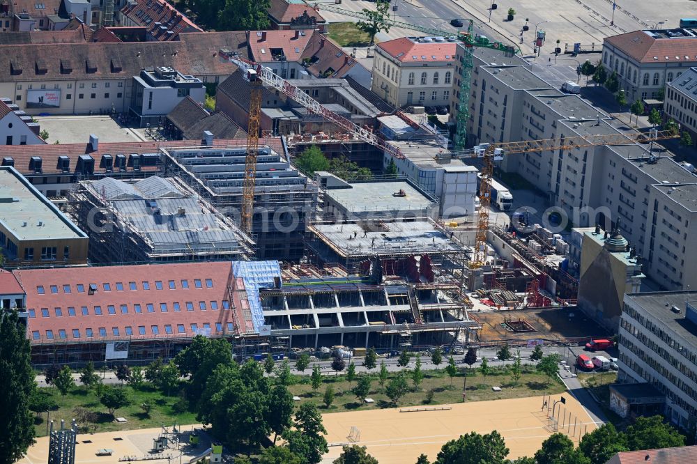 Aerial image Potsdam - Construction site for the new residential and commercial building quarter along the art and creative quarter Alte Feuerwache on Spornstrasse in the district Noerdliche Innenstadt in Potsdam in the state Brandenburg, Germany