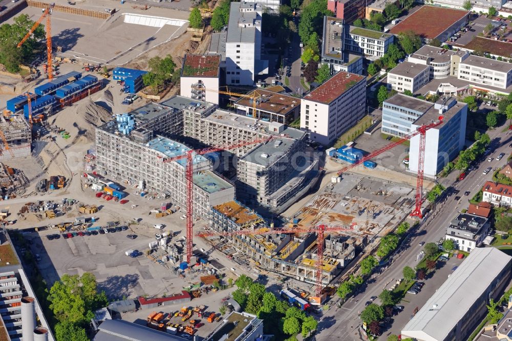 Aerial photograph München - Construction site of Residential and commercial building district along Kistelhofstrasse in the district Obersendling in Munich in the state Bavaria, Germany