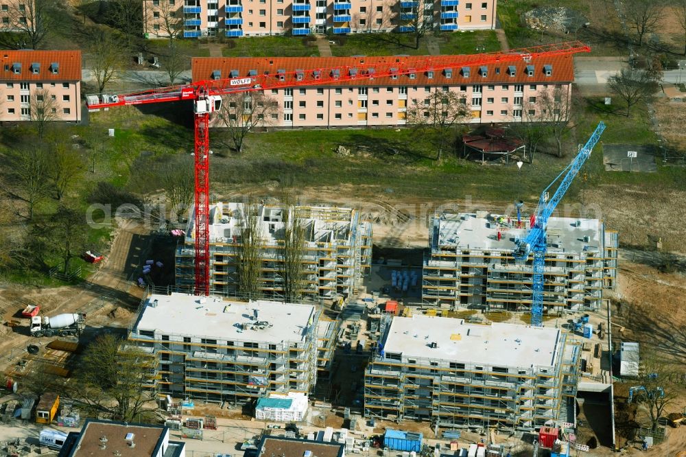 Aerial image Schweinfurt - Residential construction site with multi-family housing development Living@Manor on the Anna-Weichsel-Strasse in the district Bellevue in Schweinfurt in the state Bavaria, Germany