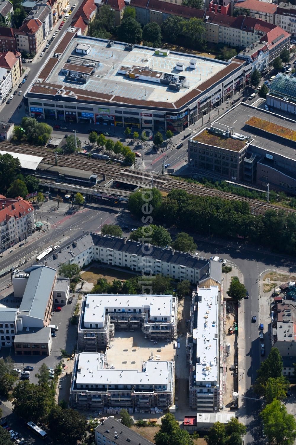 Aerial image Berlin - Residential construction site with multi-family housing development- on the Alte Kaulsdorfer Strasse in the district Koepenick in Berlin, Germany