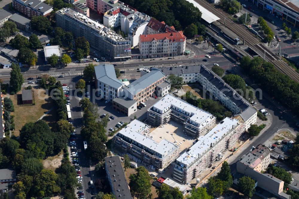 Berlin from the bird's eye view: Residential construction site with multi-family housing development- on the Alte Kaulsdorfer Strasse in the district Koepenick in Berlin, Germany