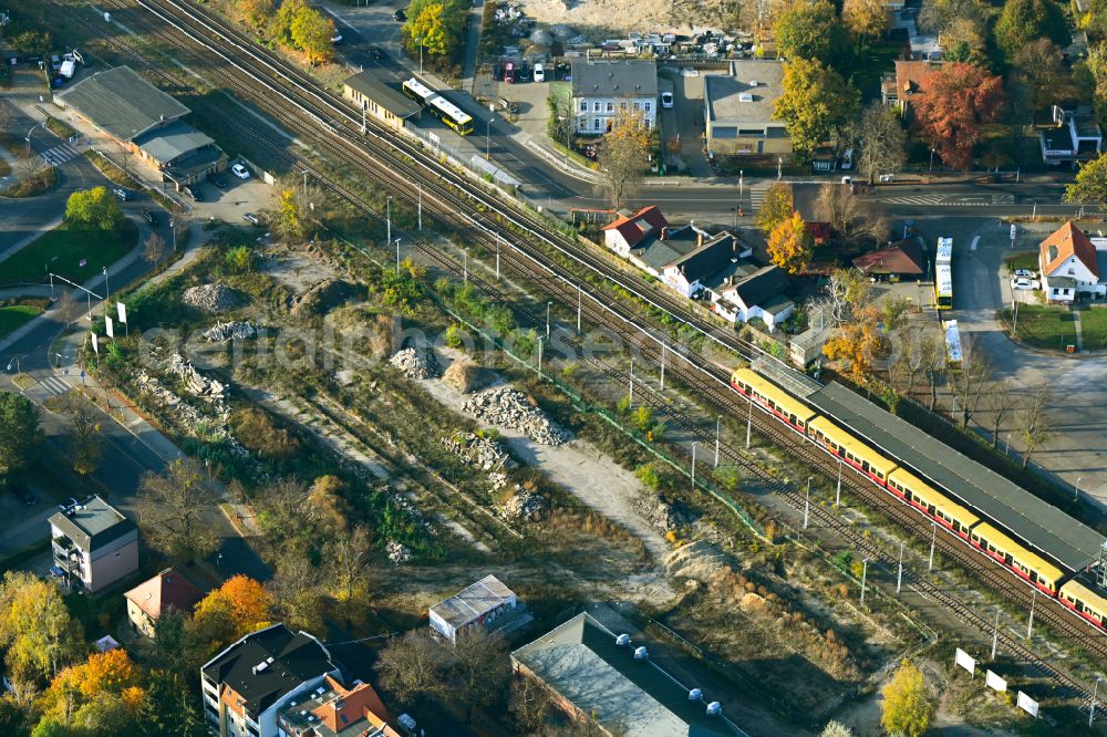 Aerial photograph Berlin - Residential construction site with multi-family housing development- Am Alten Gueterbahnhof on place Wilhelmsmuehlenweg - Heinrich-Grueber-Platz in Berlin, Germany