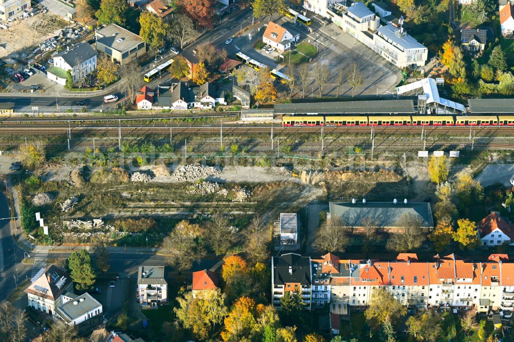 Aerial image Berlin - Residential construction site with multi-family housing development- Am Alten Gueterbahnhof on place Wilhelmsmuehlenweg - Heinrich-Grueber-Platz in Berlin, Germany