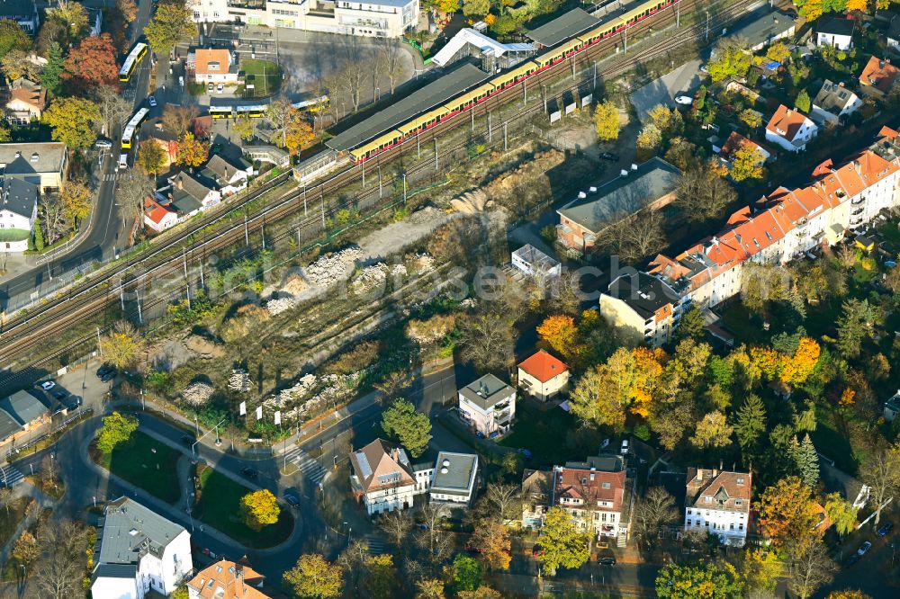 Aerial photograph Berlin - Residential construction site with multi-family housing development- Am Alten Gueterbahnhof on place Wilhelmsmuehlenweg - Heinrich-Grueber-Platz in Berlin, Germany