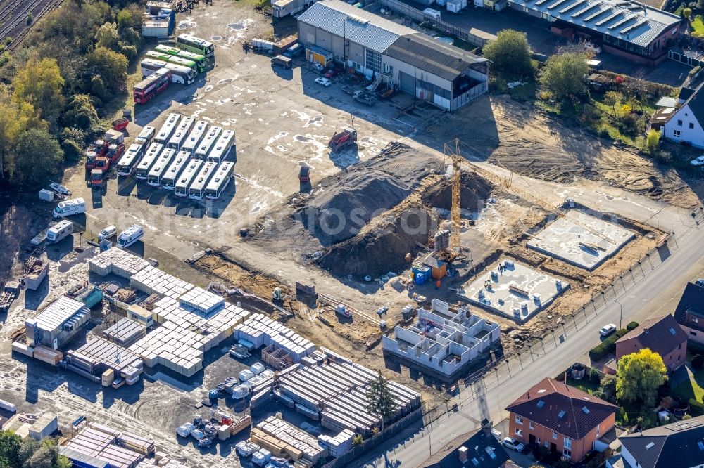 Aerial image Haltern am See - Residential construction site with multi-family housing development- on the on Annabergstrasse in Haltern am See in the state North Rhine-Westphalia, Germany