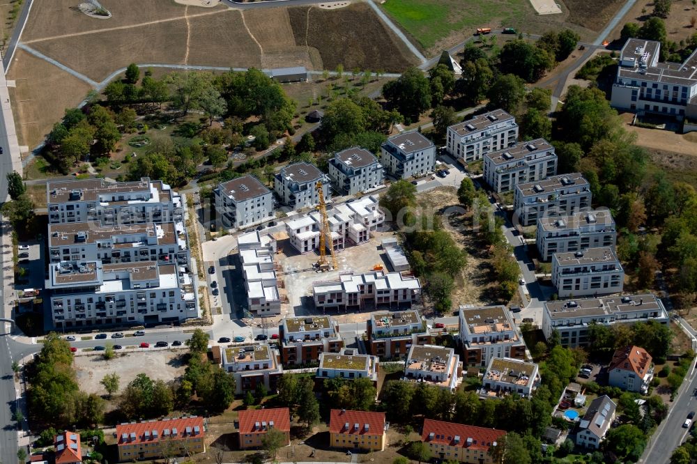 Würzburg from the bird's eye view: Residential construction site with multi-family housing development- on the Athanasius-Kirchner-Strasse in Wuerzburg in the state Bavaria, Germany