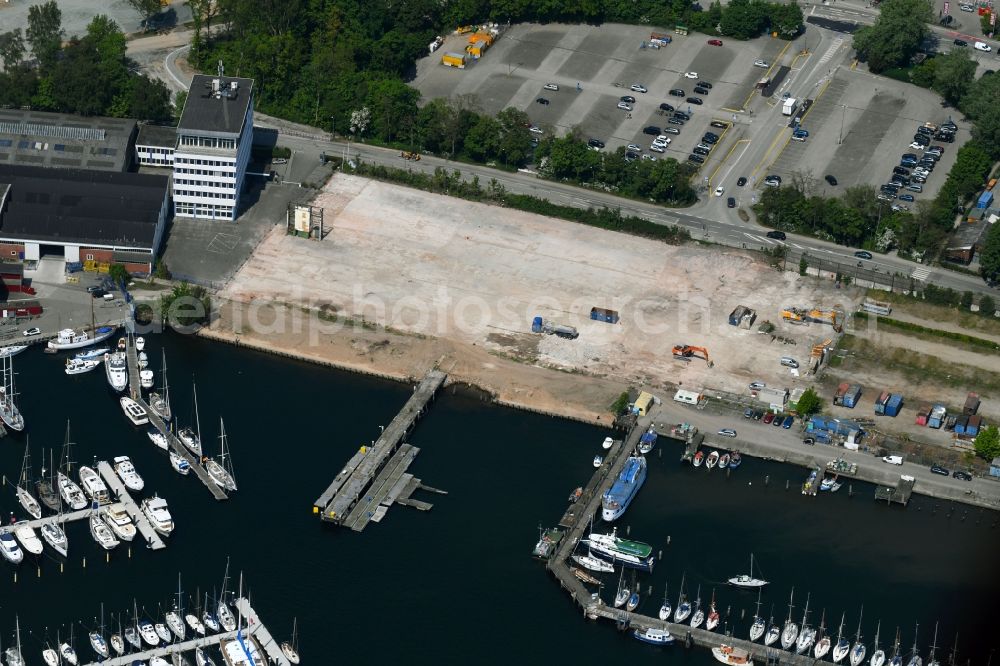 Travemünde from above - Residential construction site with multi-family housing development- on the Auf dem Baggersand in Travemuende in the state Schleswig-Holstein, Germany