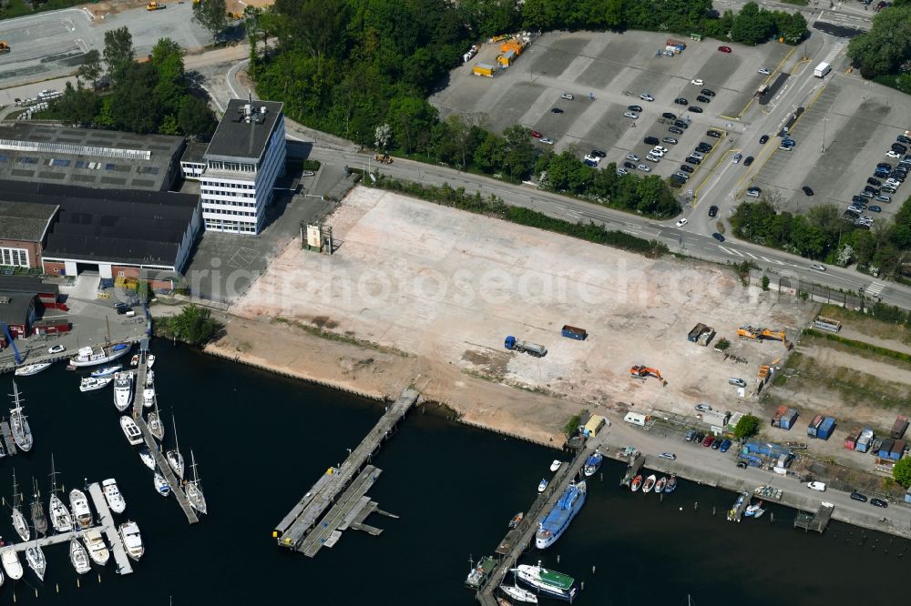 Aerial image Travemünde - Residential construction site with multi-family housing development- on the Auf dem Baggersand in Travemuende in the state Schleswig-Holstein, Germany