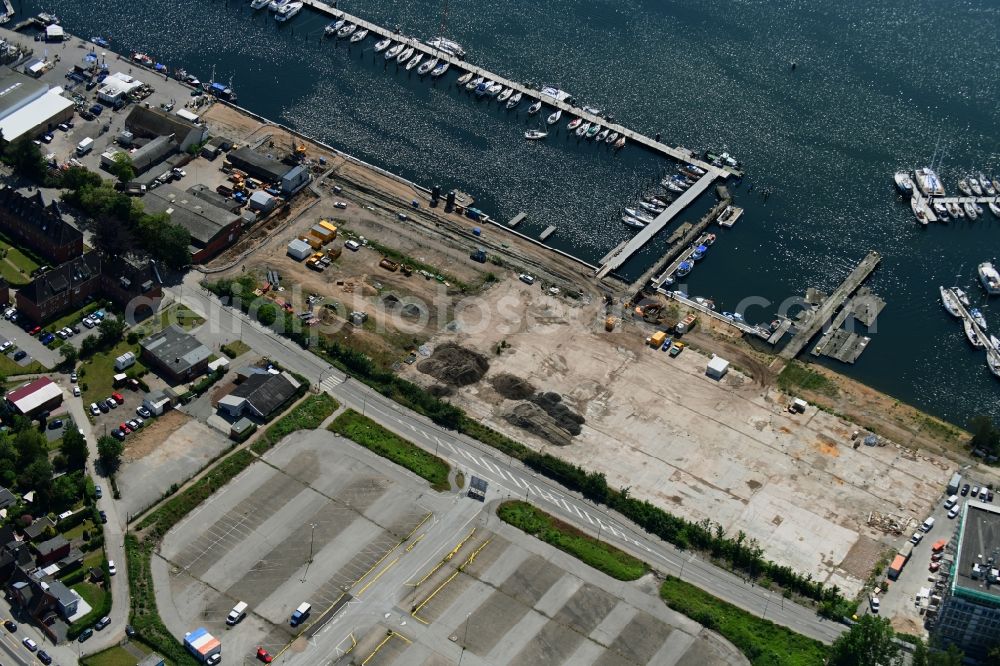 Lübeck from above - Residential construction site with multi-family housing development- on the Auf dem Baggersand in Travemuende in the state Schleswig-Holstein, Germany