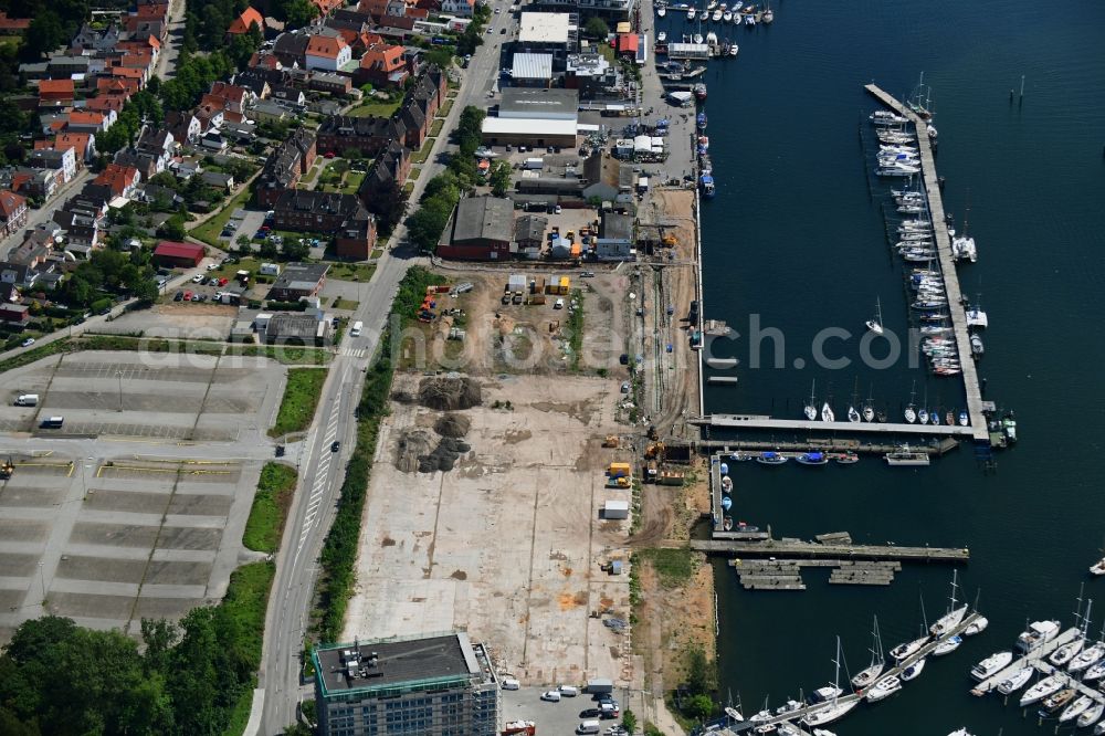 Aerial image Lübeck - Residential construction site with multi-family housing development- on the Auf dem Baggersand in Travemuende in the state Schleswig-Holstein, Germany