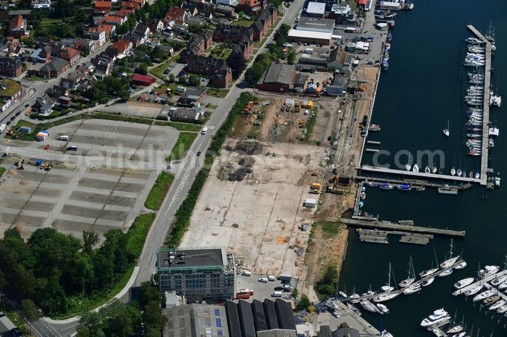 Aerial photograph Lübeck - Residential construction site with multi-family housing development- on the Auf dem Baggersand in Travemuende in the state Schleswig-Holstein, Germany