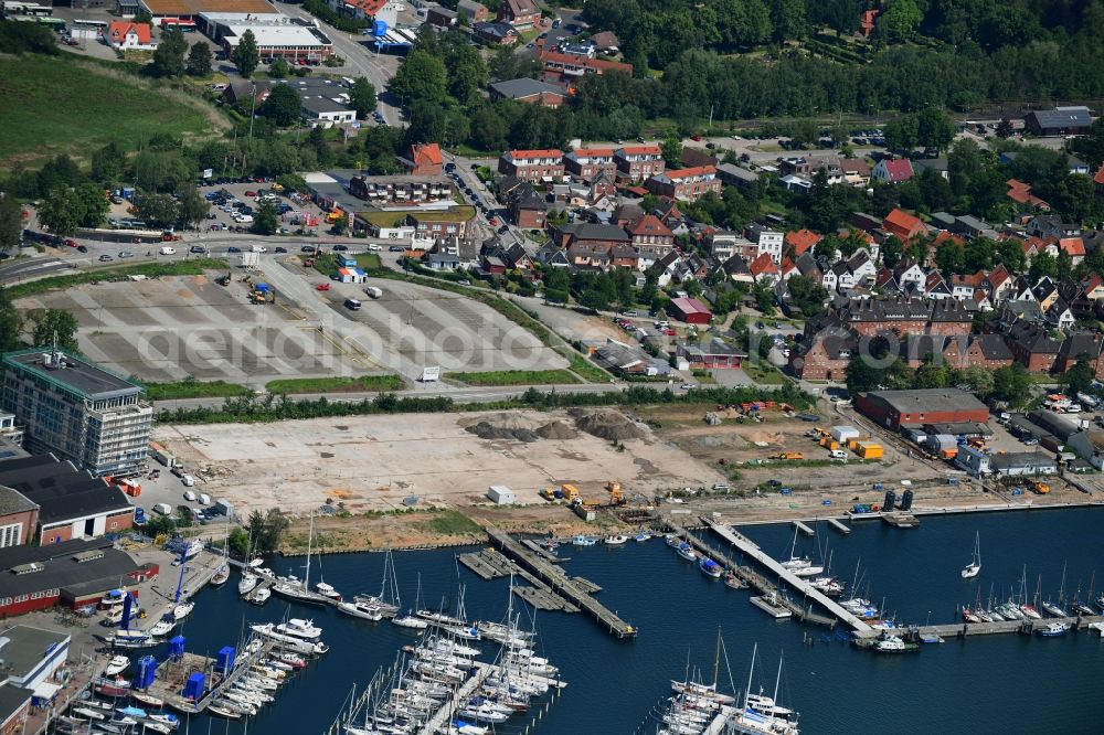 Aerial photograph Lübeck - Residential construction site with multi-family housing development- on the Auf dem Baggersand in Travemuende in the state Schleswig-Holstein, Germany